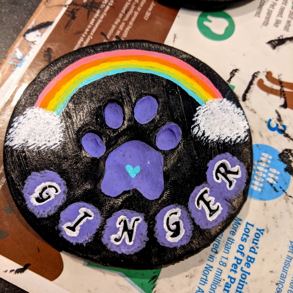 Pet memorial clay print